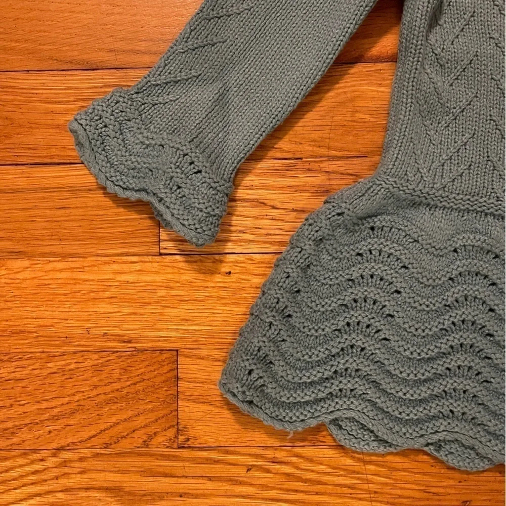 EUC Catherine Malandrino | Teal Sweater Dress with Pearl Closure |